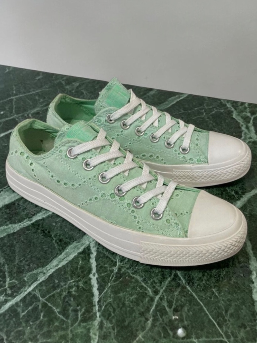 Converse Chuck Taylor All Star Lo Sneakers Eyelet CTAS Fabric Mint Green
